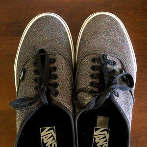 Vans Authentic Black Glitter Casual Sneakers